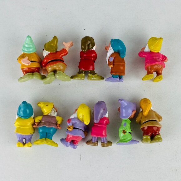 Mattel Disney Snow White Seven Dwarfs Character Toy Figures 1993 11 PC Lot - Picture 11 of 13